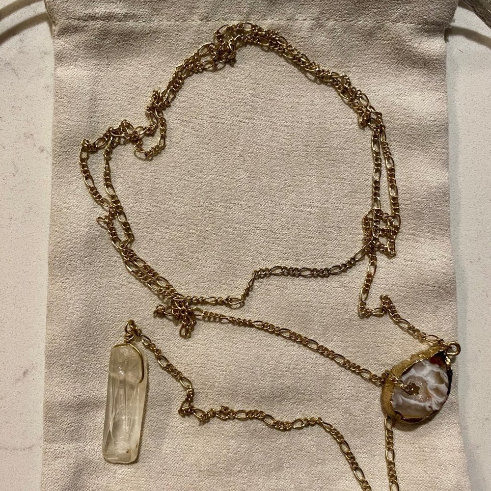 Crystal Pendant Adjustable Necklace
